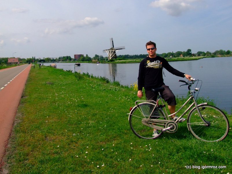 Rower holenderski, wiatrak i Igor, Noord Holland Cruqius